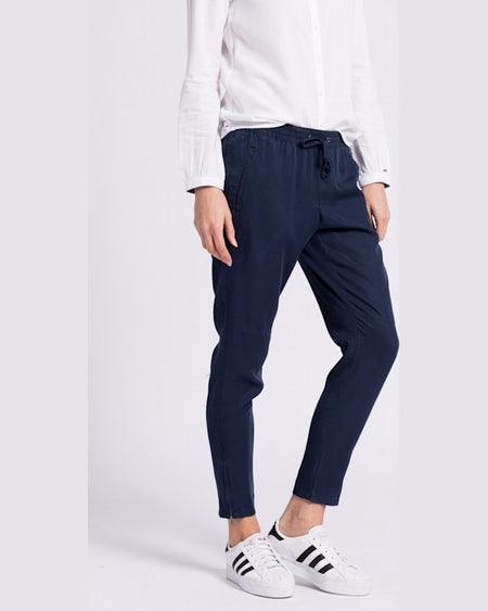 Pantaloni Tommy Hilfiger bleumarin