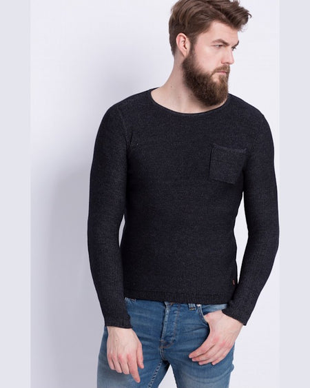 Pulover Jack and Jones negru cărbune