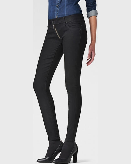 Jeanși G-Star Raw lynn zip mid skinny wmn bleumarin