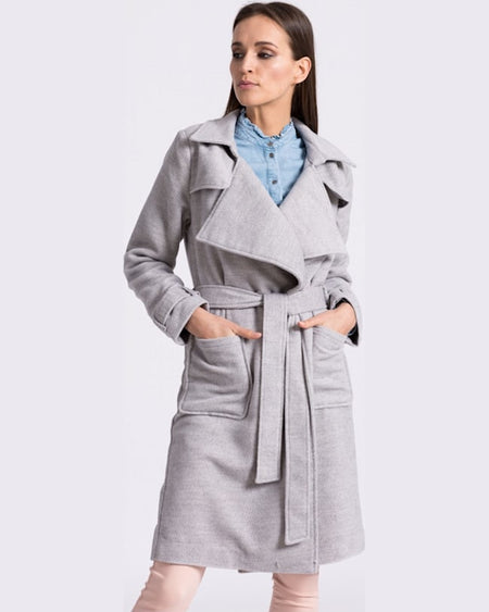 Palton Broadway gri deschis