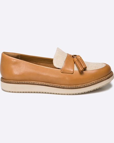 Mocasini Clarks maro auriu