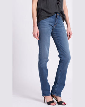 Jeansi Wrangler straight misty blue albastru