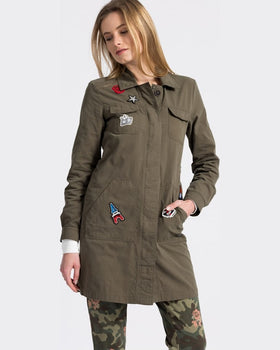 Parka Only hanorac verde maro