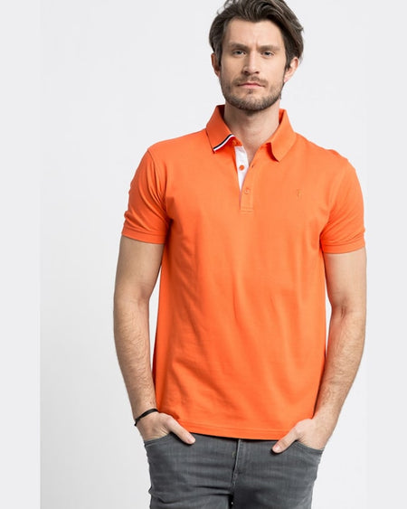 Tricou Trussardi polo portocaliu