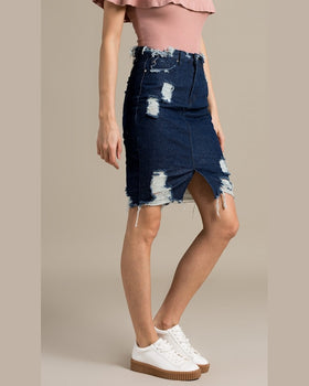 Fusta Missguided bleumarin