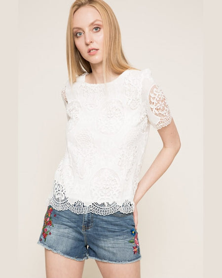 Top Desigual alb