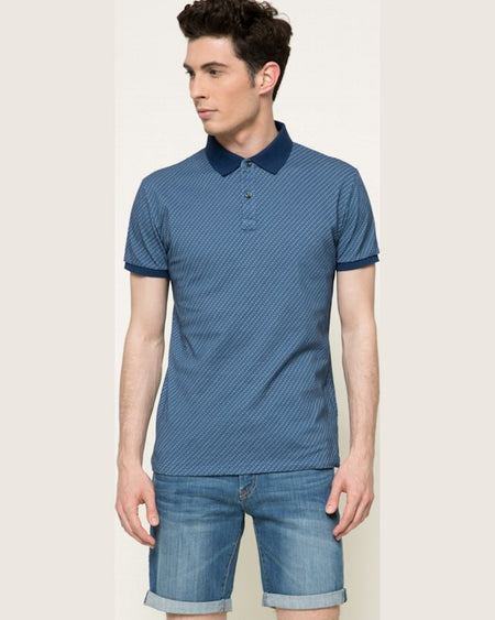 Tricou Trussardi polo bleumarin