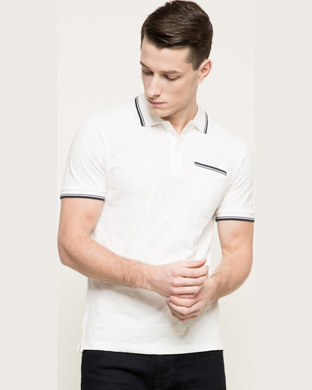 Tricou Jack and Jones polo alb