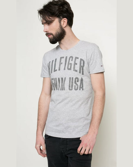 Tricou Tommy Hilfiger gri deschis