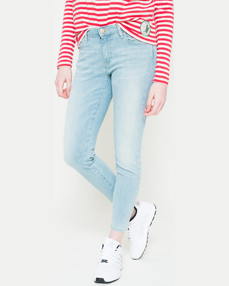 Jeansi Wrangler skinny crop albastru deschis