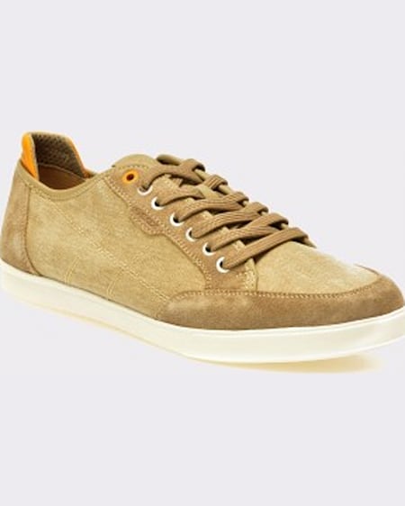 Geox Pantofi maro din canvas si textil