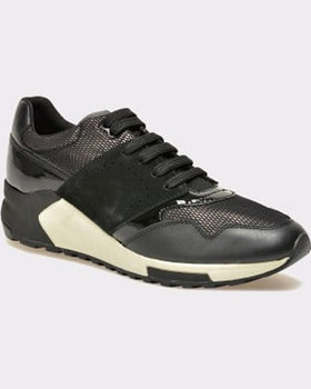 Geox Pantofi sport negri din piele intoarsa