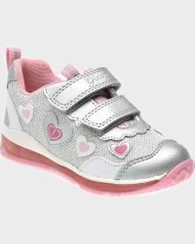 Geox Pantofi sport pentru copii argintii din piele ecologica