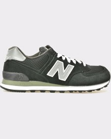 New Balance Pantofi sport negri din material textil si piele